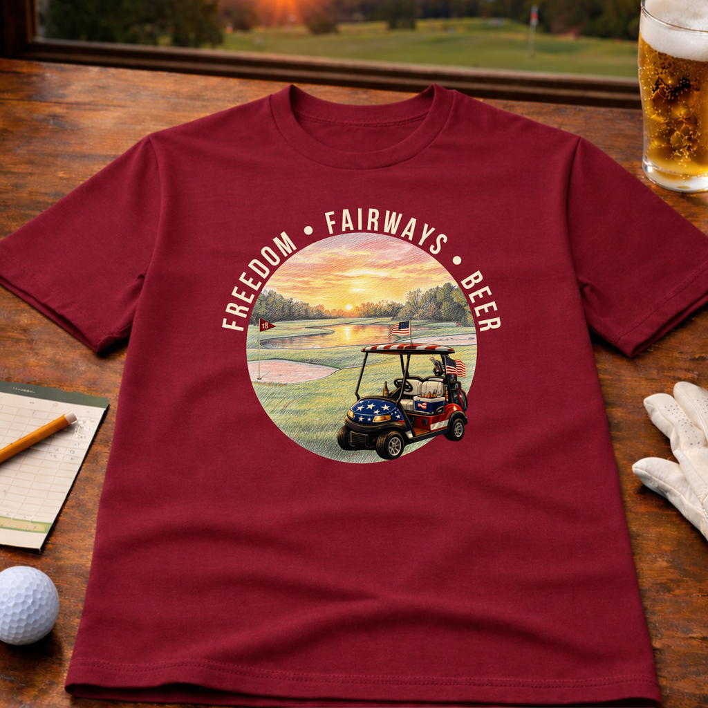 Freedom• Fairways• Beer – Golf Lifestyle T-Shirt