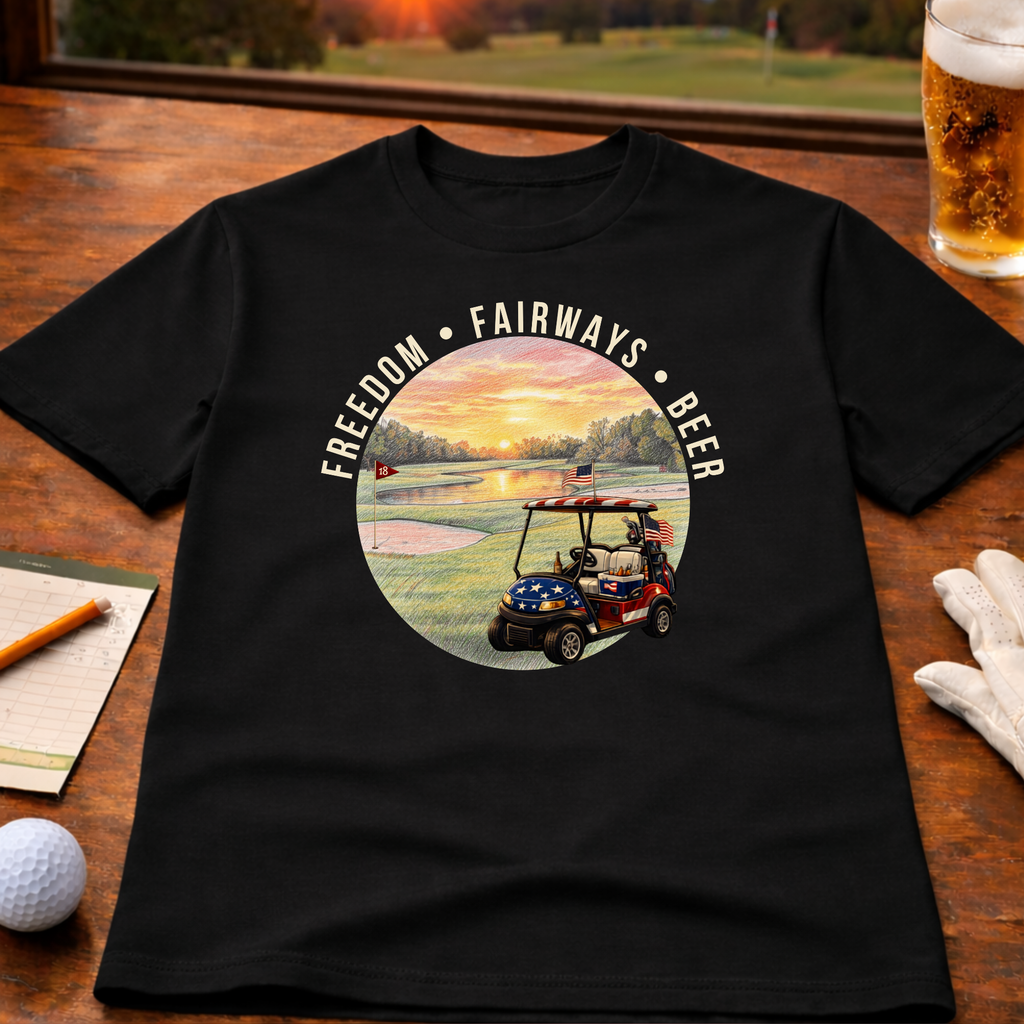 Freedom• Fairways• Beer – Golf Lifestyle T-Shirt