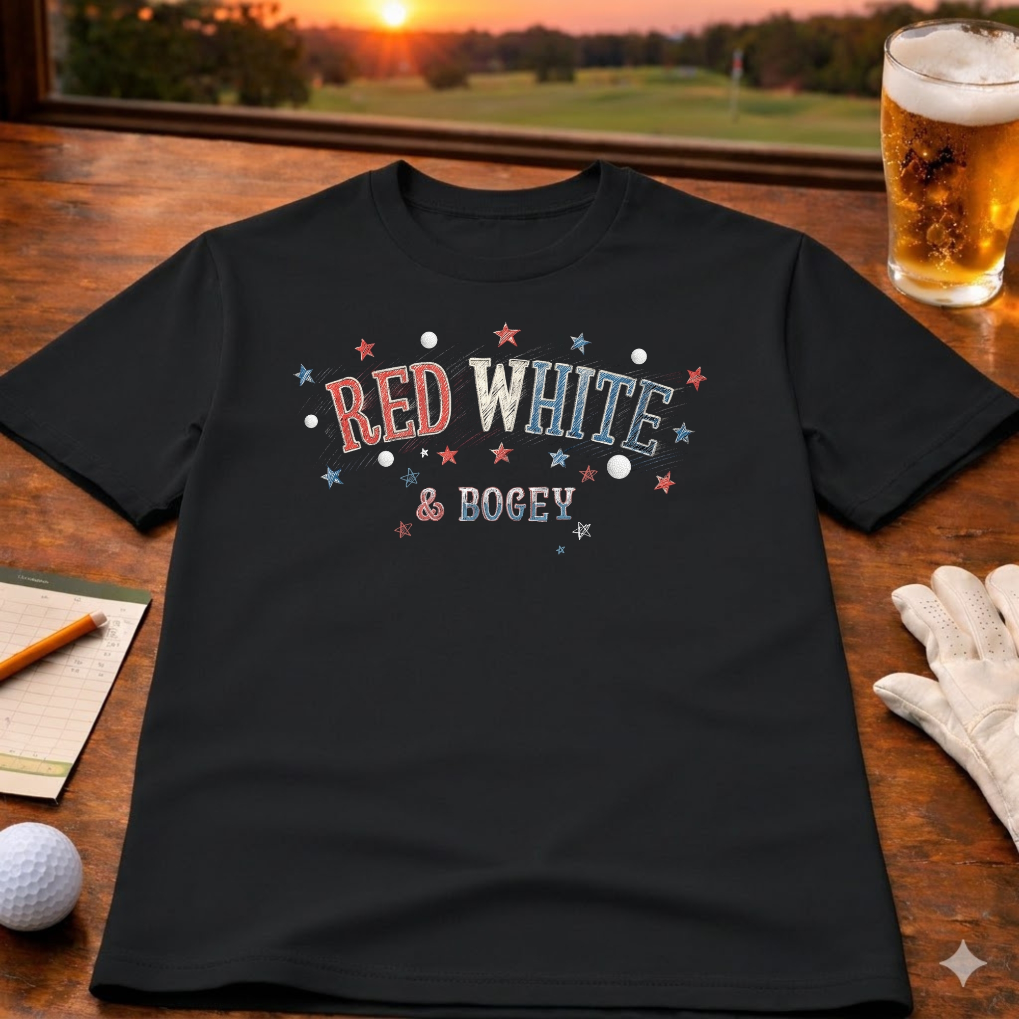 Red White & Bogey – Funny Golf Patriotic T-Shirt