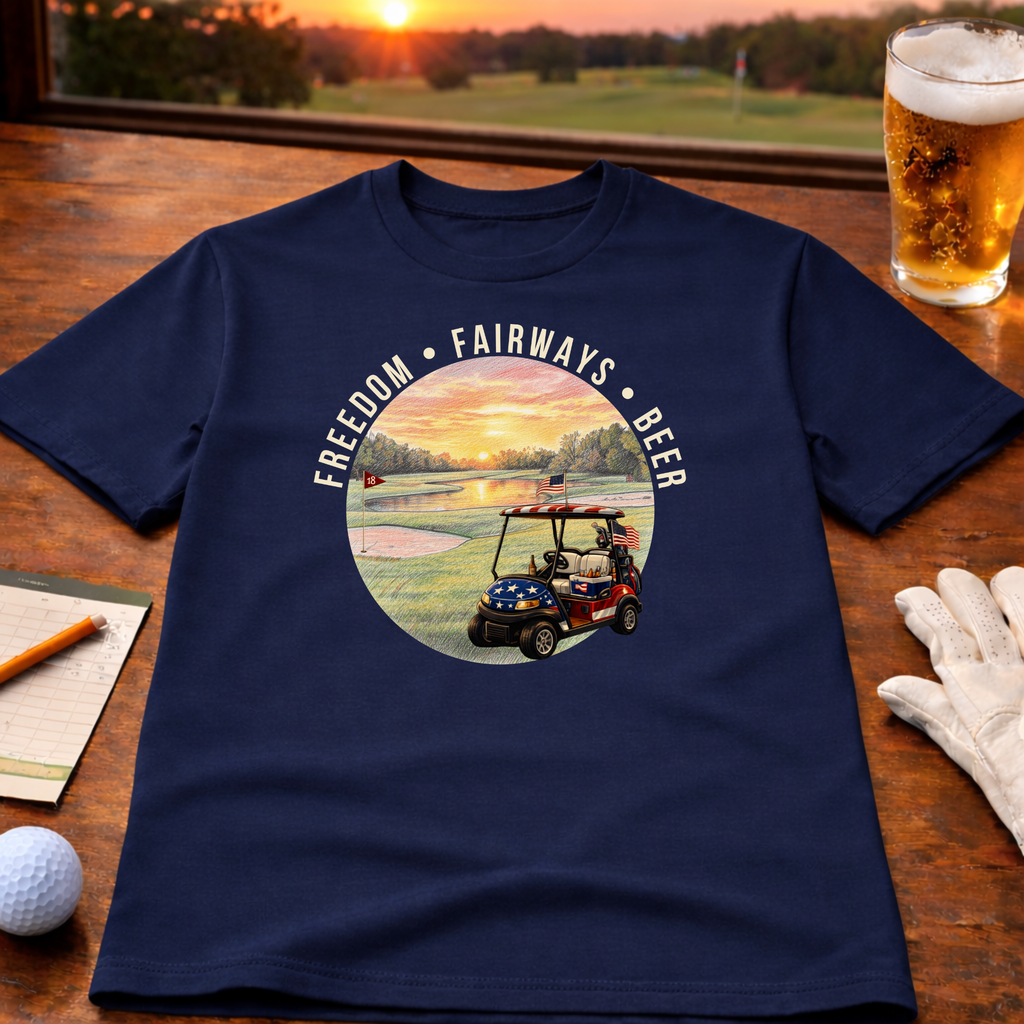 Freedom• Fairways• Beer – Golf Lifestyle T-Shirt