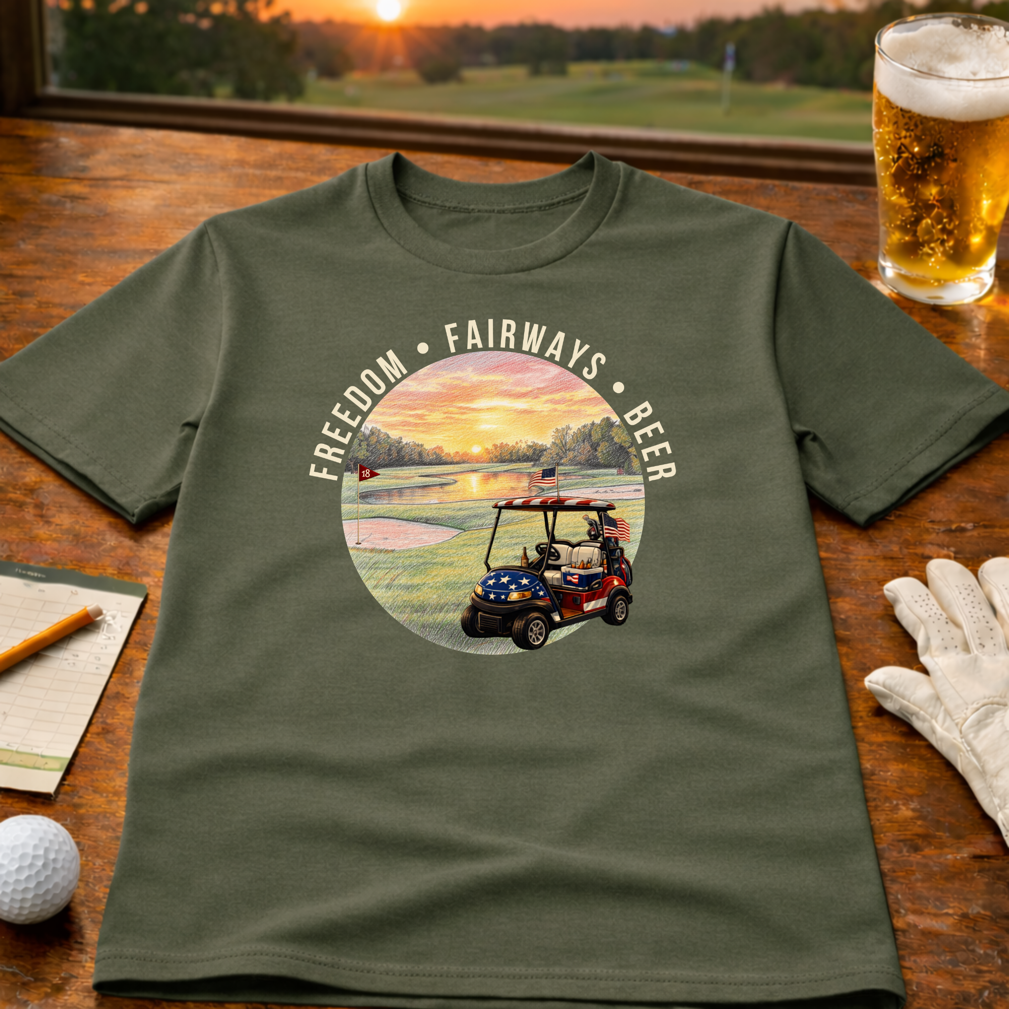 Freedom• Fairways• Beer – Golf Lifestyle T-Shirt