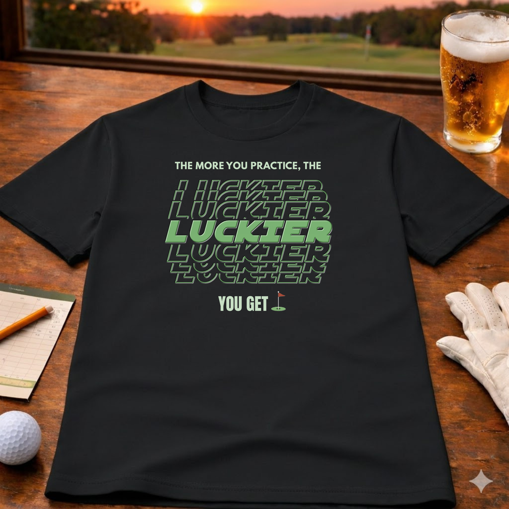 The More You Practice, The Luckier You Get – Golf T-Shirt