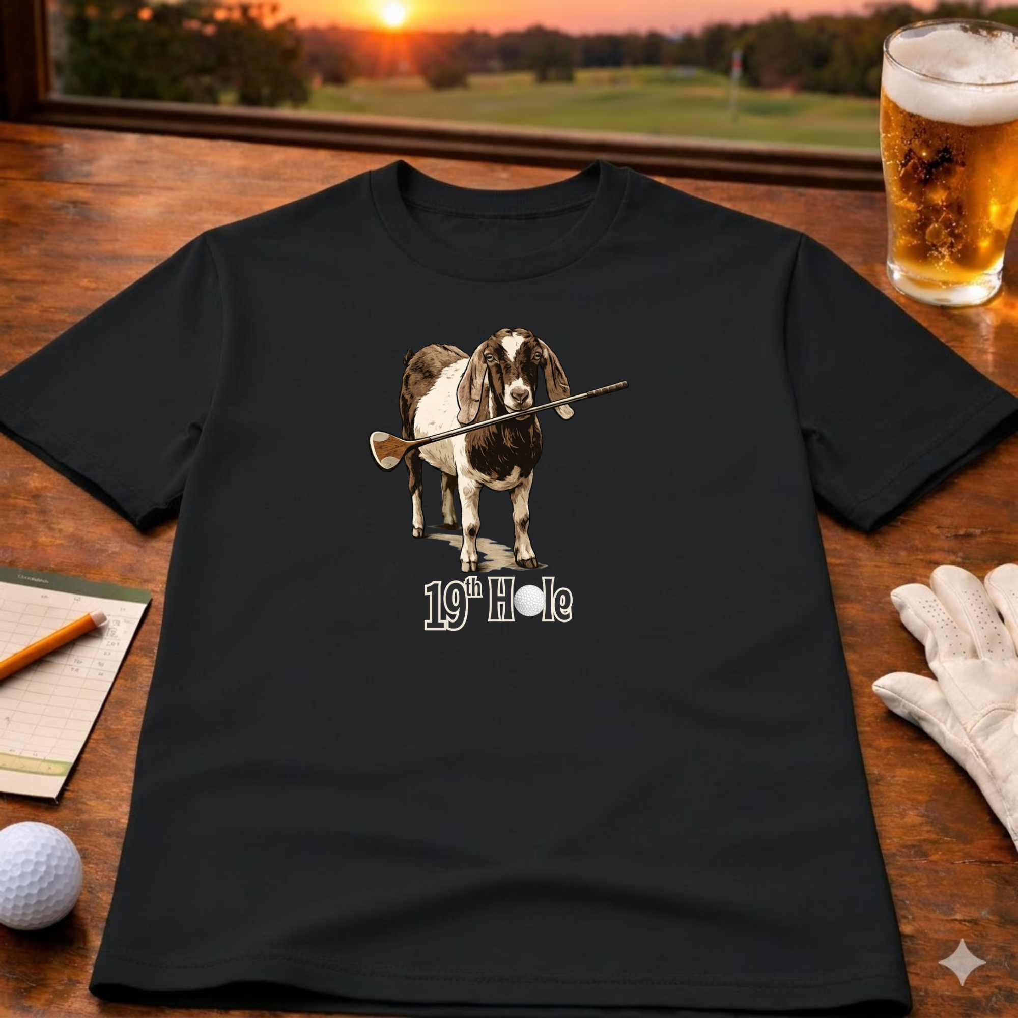 19th Hole Goat Golf T-Shirt