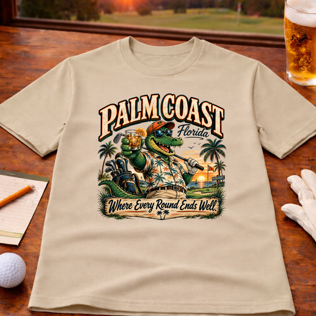 Palm Coast-Where Every Round  Ends Well Golf T-Shirt