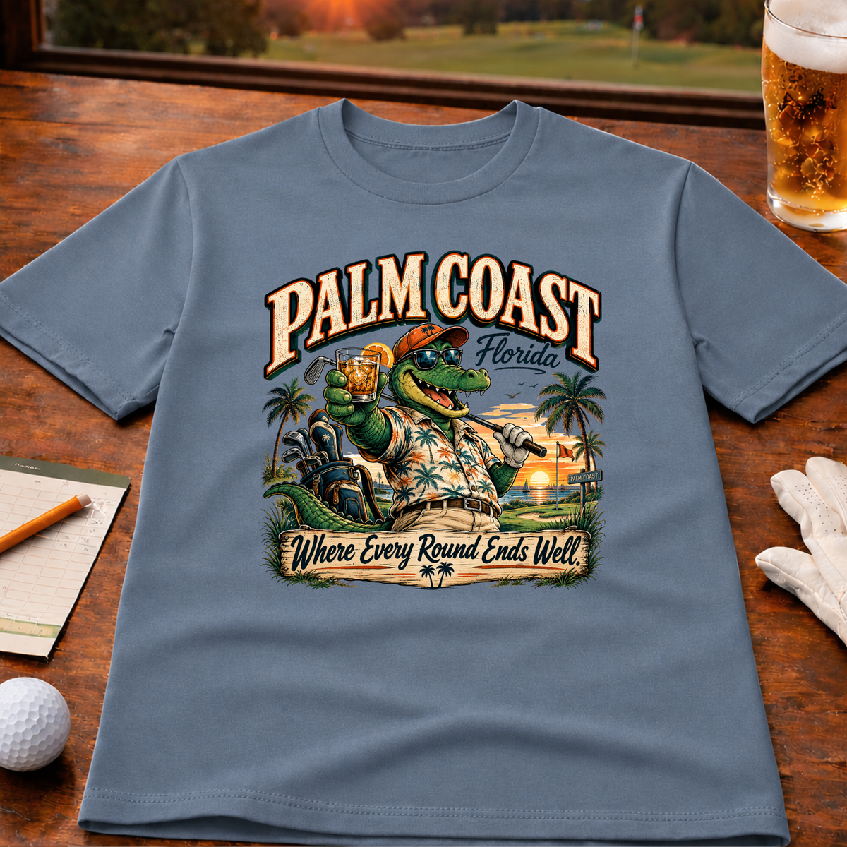 Palm Coast-Where Every Round  Ends Well Golf T-Shirt