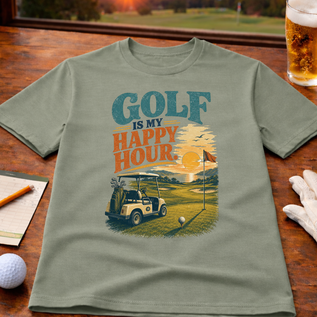 Golf Is My Happy Hour Golf T-Shirt