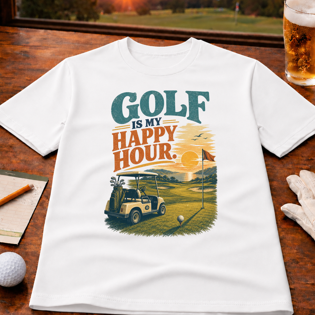 Golf Is My Happy Hour Golf T-Shirt