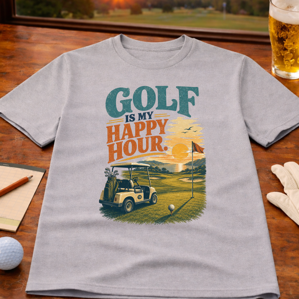 Golf Is My Happy Hour Golf T-Shirt