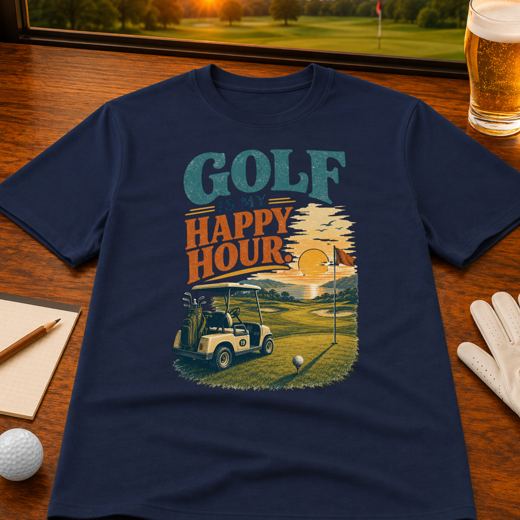 Golf Is My Happy Hour Golf T-Shirt