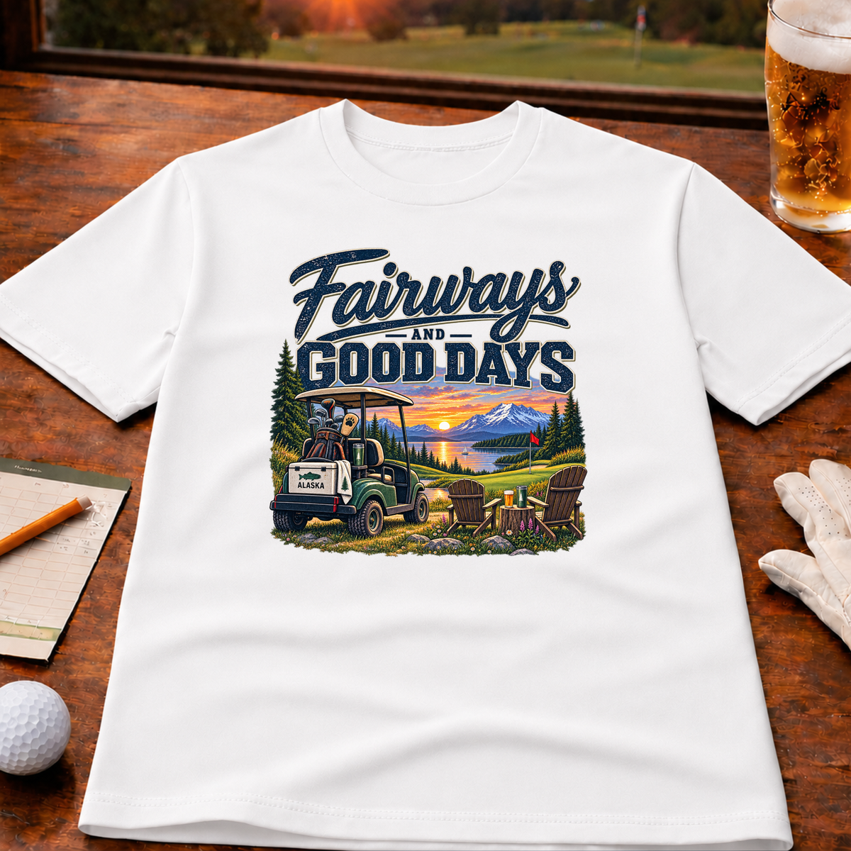 Fairways and Good Days Alaska Golf T-Shirt