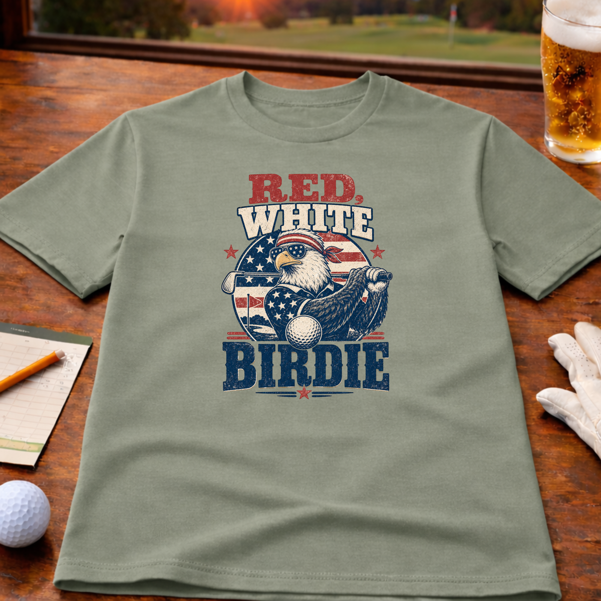 Red White Birdie Golf T-Shirt