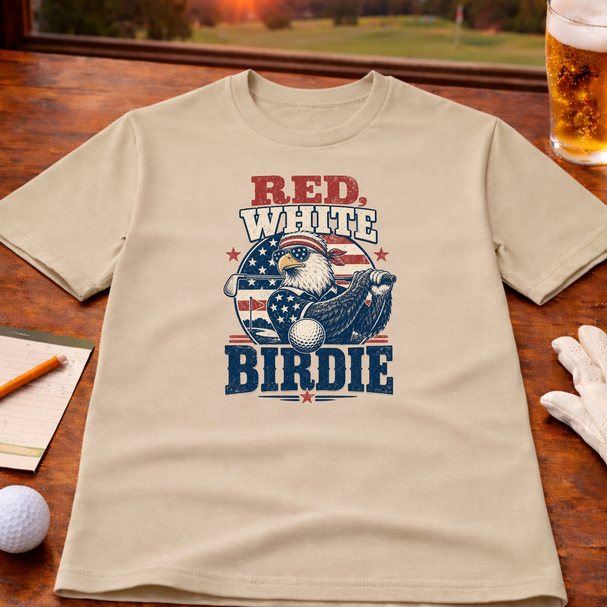 Red White Birdie Golf T-Shirt