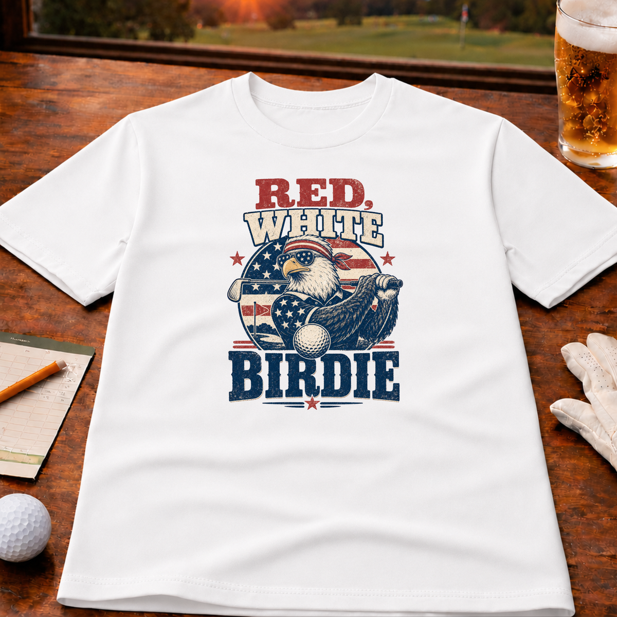 Red White Birdie Golf T-Shirt