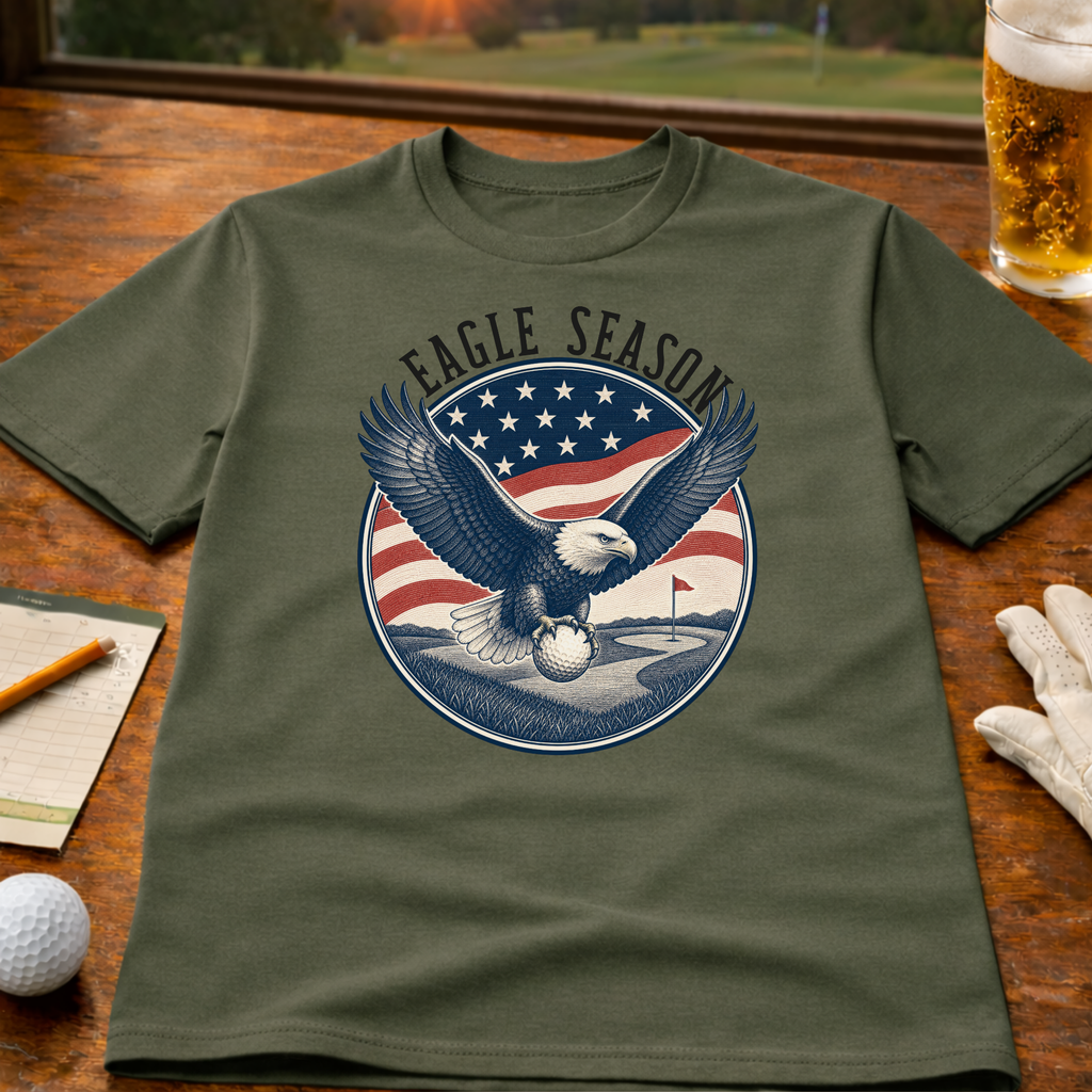 Eagle Season Patriotic Golf T-Shirt