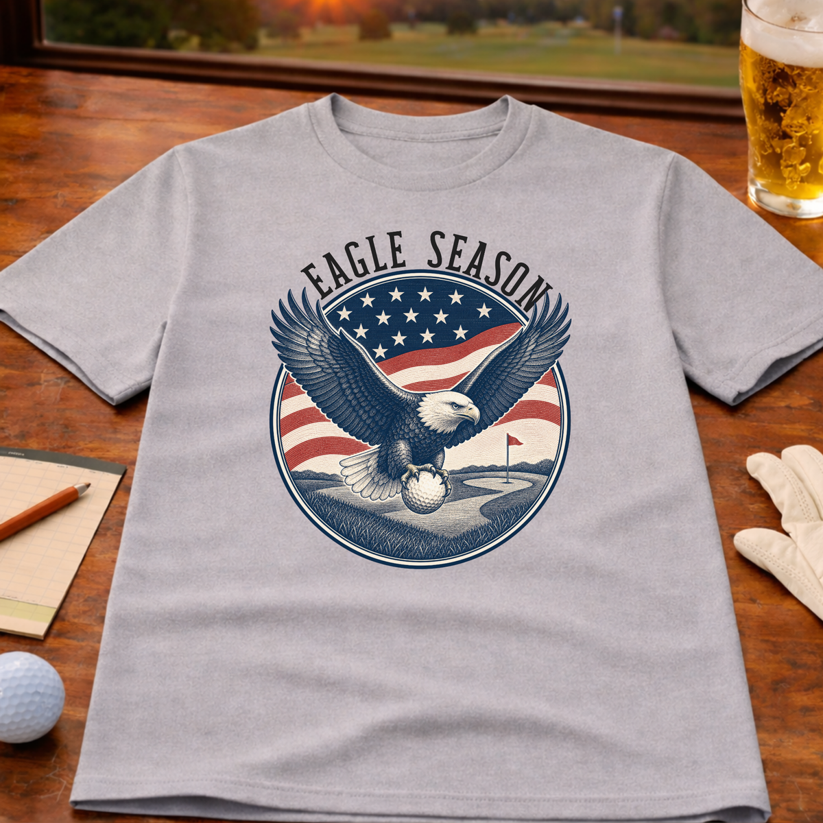 Eagle Season Patriotic Golf T-Shirt