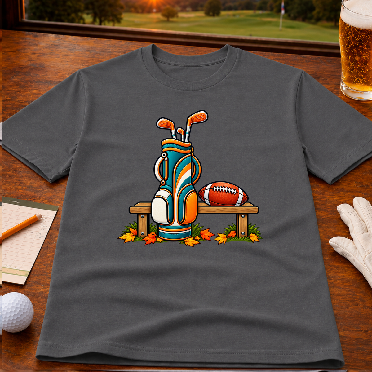 Seasons Change - Aqua & Orange Golf T-Shirt