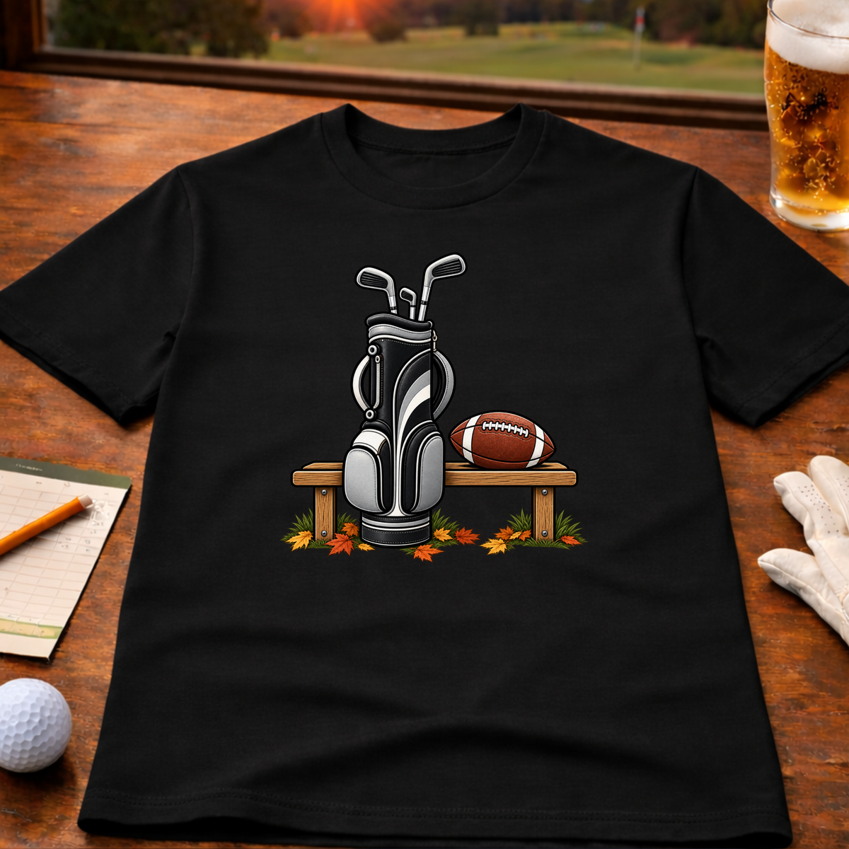 Seasons Change - Black & Silver Golf T-Shirt