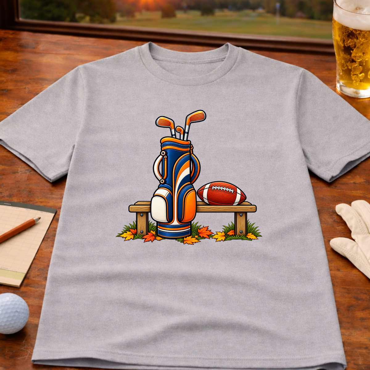 Seasons Change Orange & Navy Golf T-Shirt