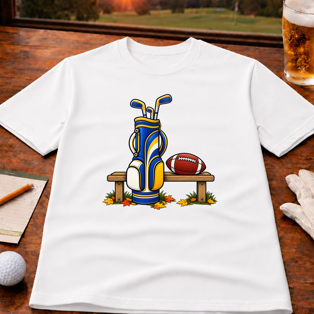 Seasons Change Blue & Gold Golf T-Shirt