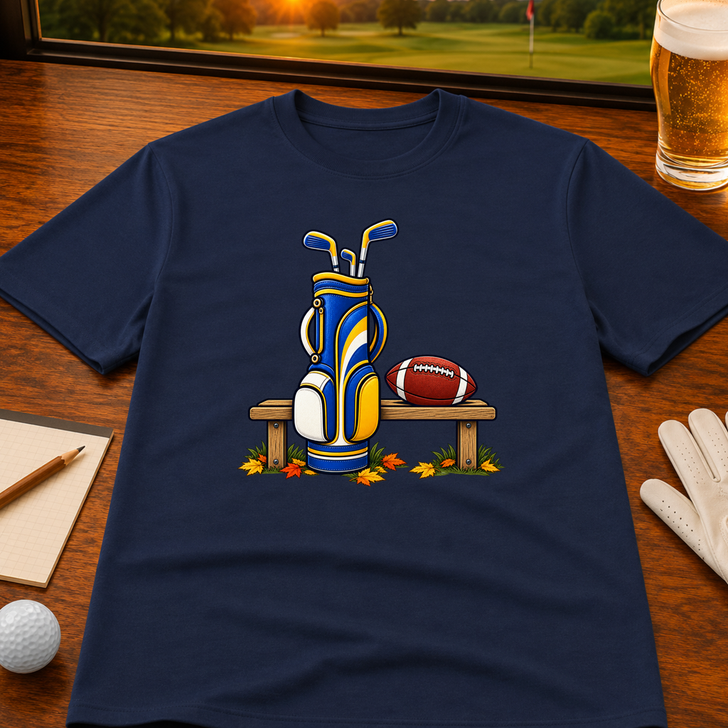 Seasons Change Blue & Gold Golf T-Shirt